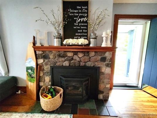 Fireplace, Interior, Wood Texture Flooring