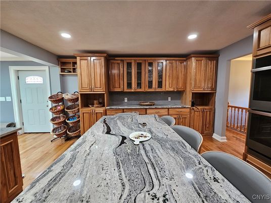 Dining room, Interior, Kitchen, Recessed Lighting, Wood Texture Flooring