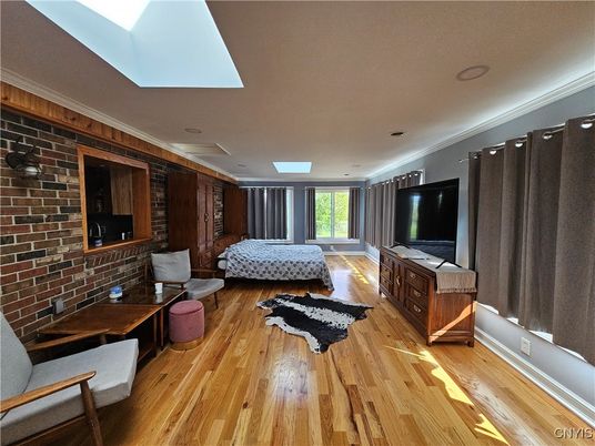Interior, Recessed Lighting, Stone Walls, Wood Texture Flooring