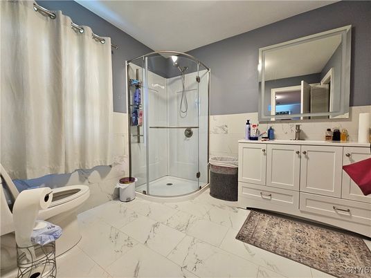 Bathroom, Glass Shower, Interior, Marble