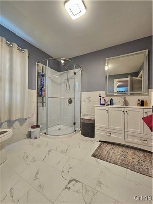 Bathroom, Glass Shower, Interior, Marble