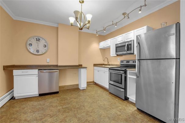 Chandelier, Interior, Kitchen, Stainless Steel Appliances