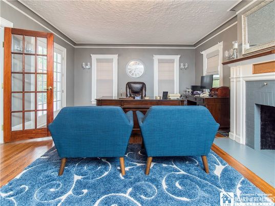 Dining room, Fireplace, Interior, Wood Texture Flooring
