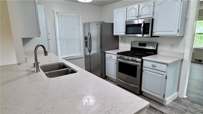 Interior, Kitchen, Stainless Steel Appliances, Wood Texture Flooring