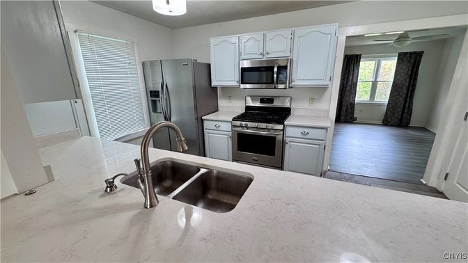 Interior, Kitchen, Stainless Steel Appliances, Wood Texture Flooring