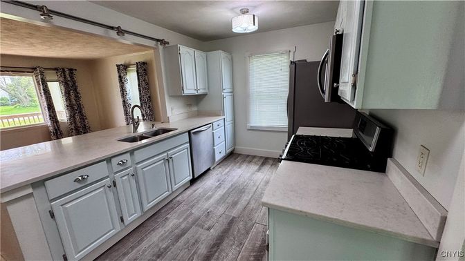 Interior, Kitchen, Wood Texture Flooring