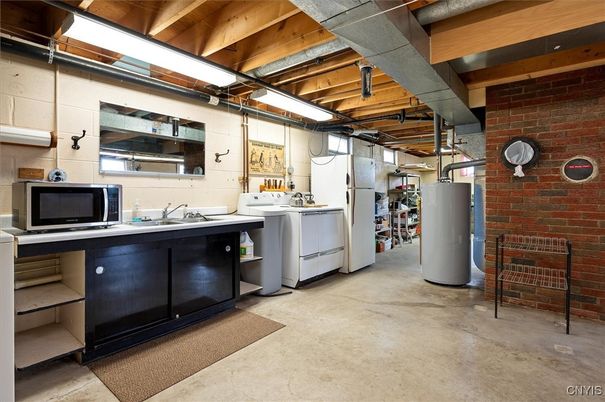 Interior, Stone Walls, Washer, Wooden Beams
