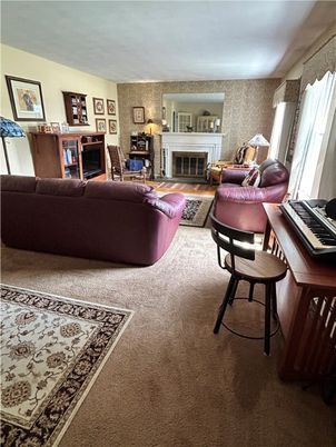 Fireplace, Interior, Living room, Piano