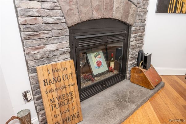 Fireplace, Interior, Stone Walls, Wood Texture Flooring