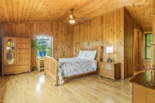 Bedroom, Interior, Wooden Ceilings, Wood Texture Flooring, Wooden Walls