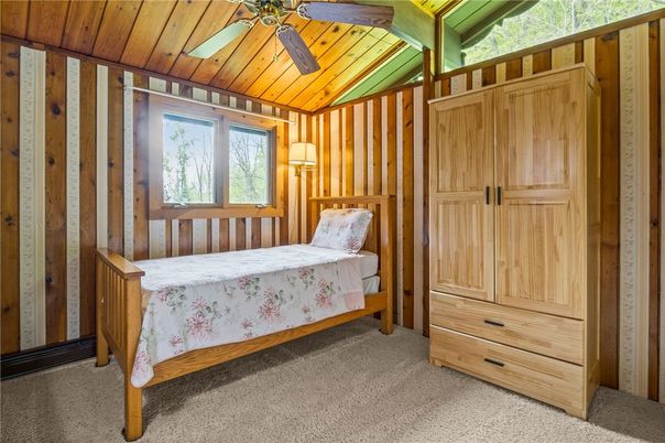 Bedroom, Interior, Wooden Ceilings, Wooden Walls