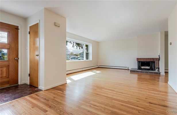 Empty room, Fireplace, Interior, Wood Texture Flooring