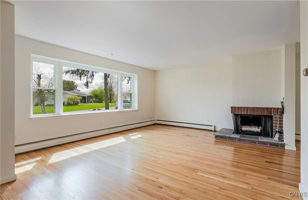 Empty room, Fireplace, Interior, Wood Texture Flooring