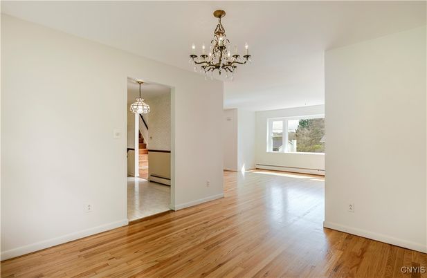 Chandelier, Empty room, Interior, Wood Texture Flooring