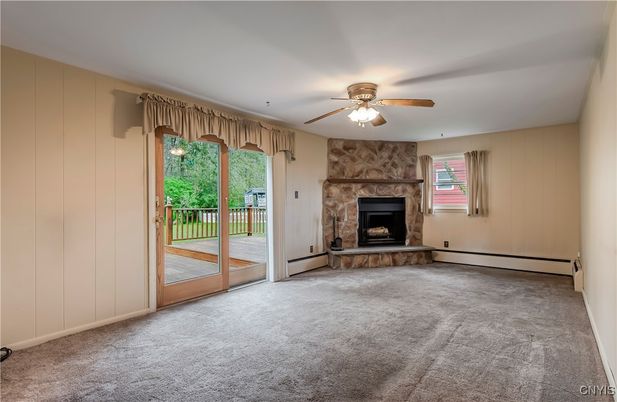 Empty room, Fireplace, Interior