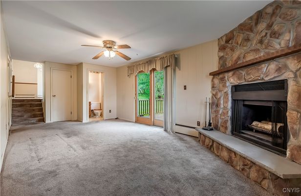Empty room, Fireplace, Interior, Stone Walls