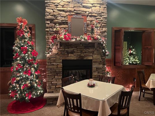 Dining room, Fireplace, Interior, Stone Walls