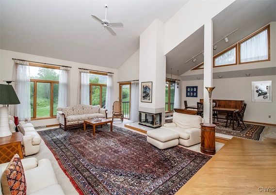 Dining room, Fireplace, Interior, Living room, Wood Texture Flooring