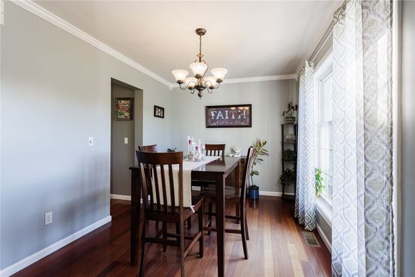Chandelier, Dining room, Interior, Wood Texture Flooring