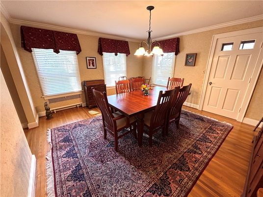 Chandelier, Dining room, Interior, Wood Texture Flooring