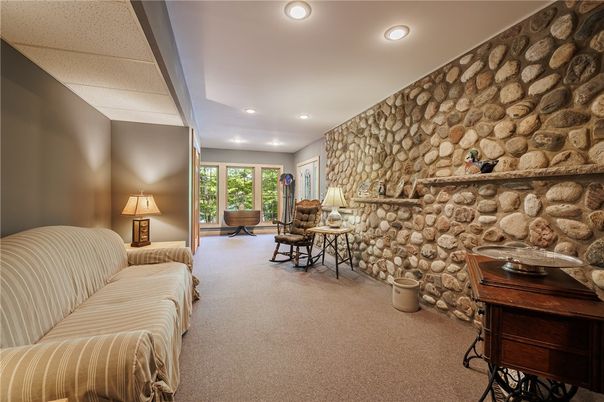 Interior, Recessed Lighting, Stone Walls