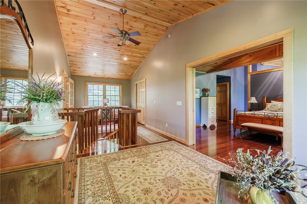 Bedroom, Interior, Recessed Lighting, Wooden Ceilings, Wood Texture Flooring