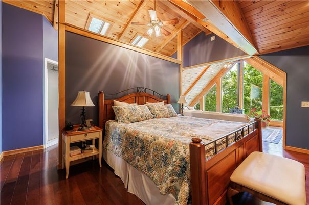 Bedroom, Interior, Wooden Ceilings, Wood Texture Flooring