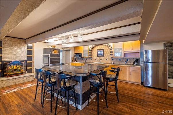 Interior, Kitchen, Stainless Steel Appliances, Wood Texture Flooring