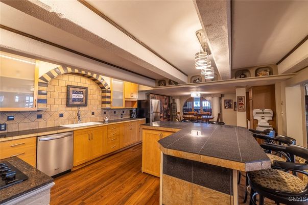 Interior, Kitchen, Stainless Steel Appliances, Wood Texture Flooring