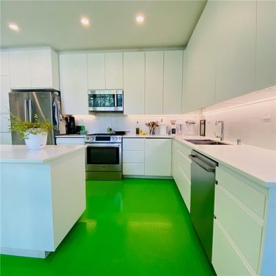 Interior, Kitchen, Recessed Lighting, Stainless Steel Appliances