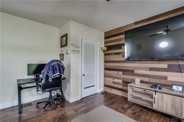 Home Office, Interior, Wood Texture Flooring, Wooden Walls