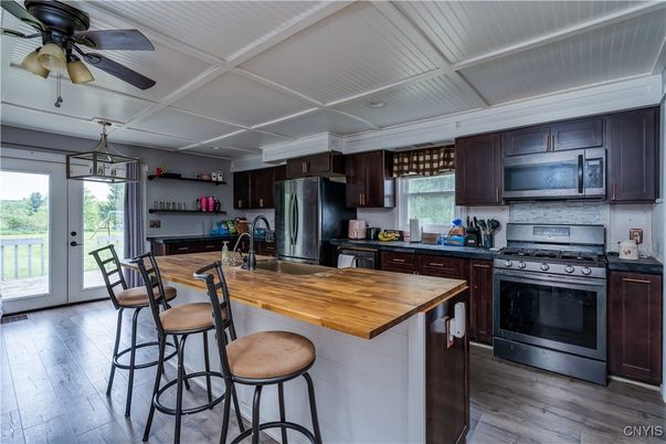 Interior, Kitchen, Stainless Steel Appliances, Wood Texture Flooring