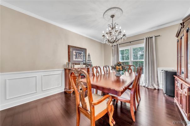 Chandelier, Dining room, Interior, Wood Texture Flooring