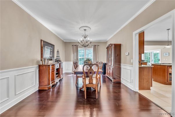 Chandelier, Dining room, Interior, Kitchen, Pendant Lights, Wood Texture Flooring
