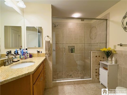 Bathroom, Dual Sink Vanities, Glass Shower, Interior