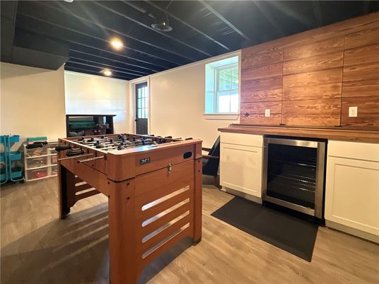 Game Room, Interior, Recessed Lighting, Wood Texture Flooring