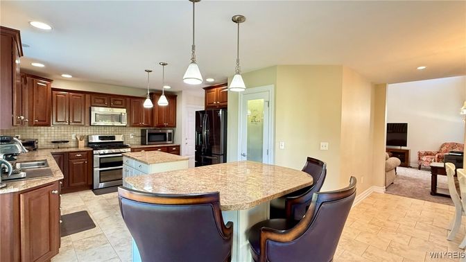 Interior, Kitchen, Pendant Lights, Recessed Lighting, Stainless Steel Appliances