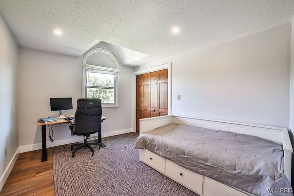 Bedroom, Home Office, Interior, Recessed Lighting, Wood Texture Flooring