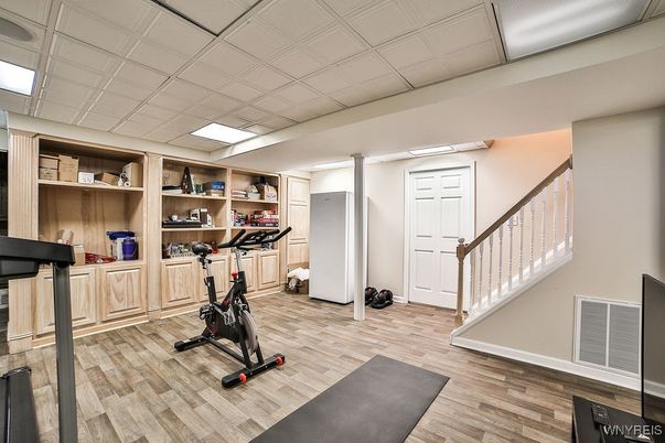 Fitness Equipment, Interior, Wood Texture Flooring