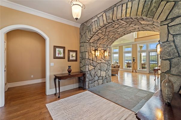 Interior, Stone Walls, Wood Texture Flooring