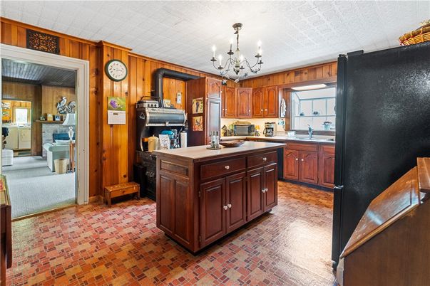Chandelier, Interior, Kitchen, Wooden Walls