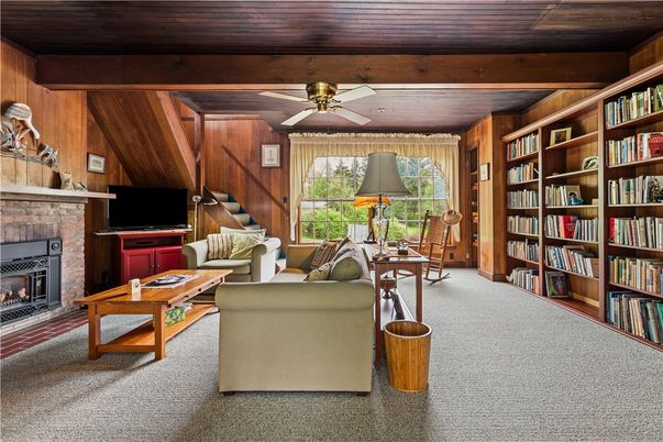 Fireplace, Interior, Living room, Wooden Beams, Wooden Ceilings, Wooden Walls
