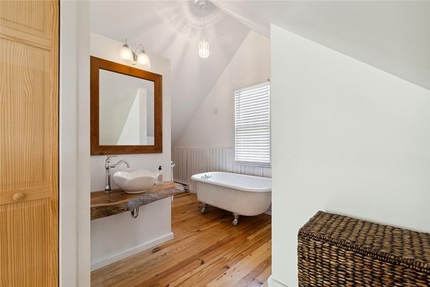Bathroom, Free Standing Baths, Interior, Wood Texture Flooring
