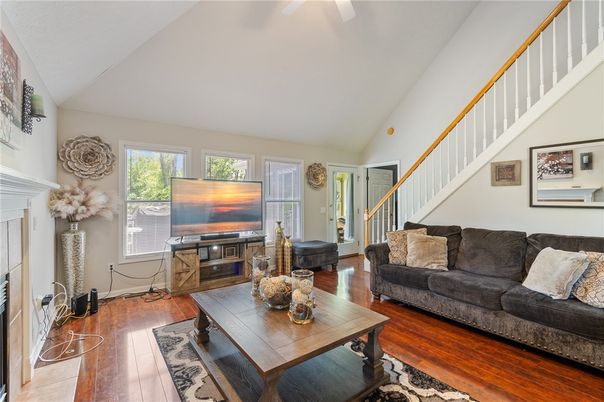 Fireplace, Interior, Living room, Wood Texture Flooring