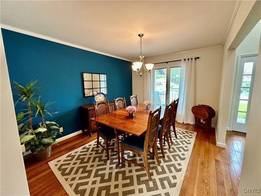Chandelier, Dining room, Interior, Pendant Lights, Wood Texture Flooring