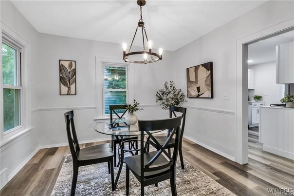 Chandelier, Dining room, Interior, Pendant Lights, Wood Texture Flooring