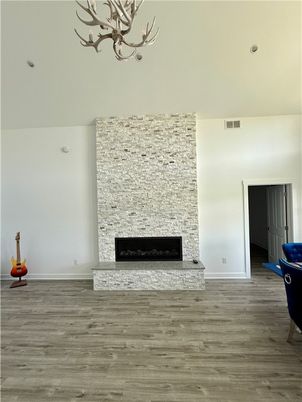 Fireplace, Interior, Wood Texture Flooring