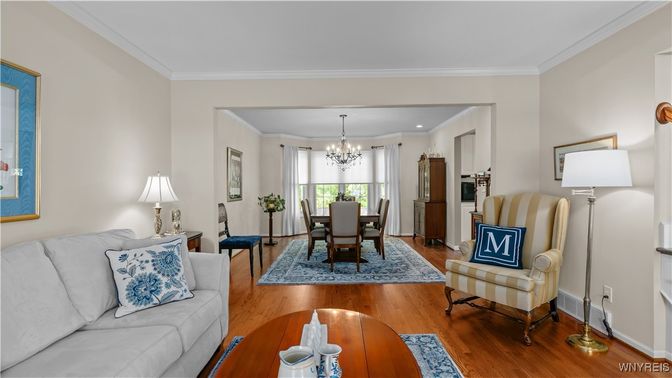 Chandelier, Dining room, Interior, Living room, Recessed Lighting, Wood Texture Flooring
