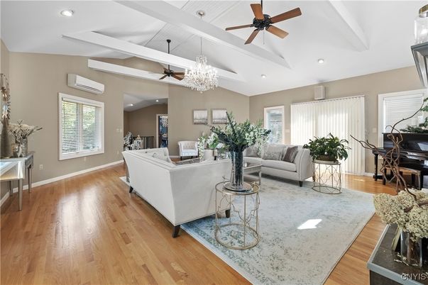 Chandelier, Interior, Living room, Piano, Recessed Lighting, Wood Texture Flooring