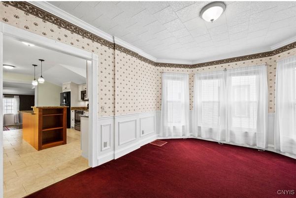 Empty room, Interior, Kitchen, Pendant Lights